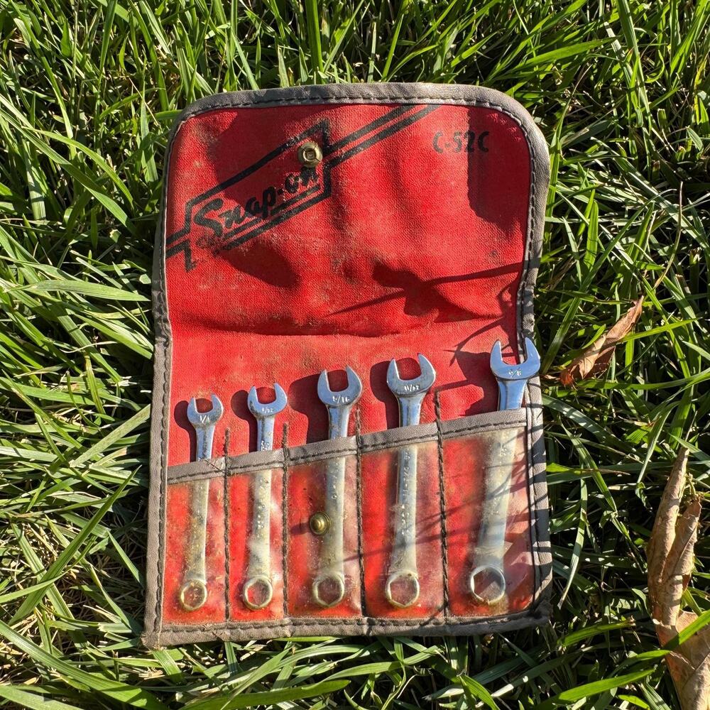 Snap-on C-52c Vintage SAE Double Open End Wrench Set Original Pouch